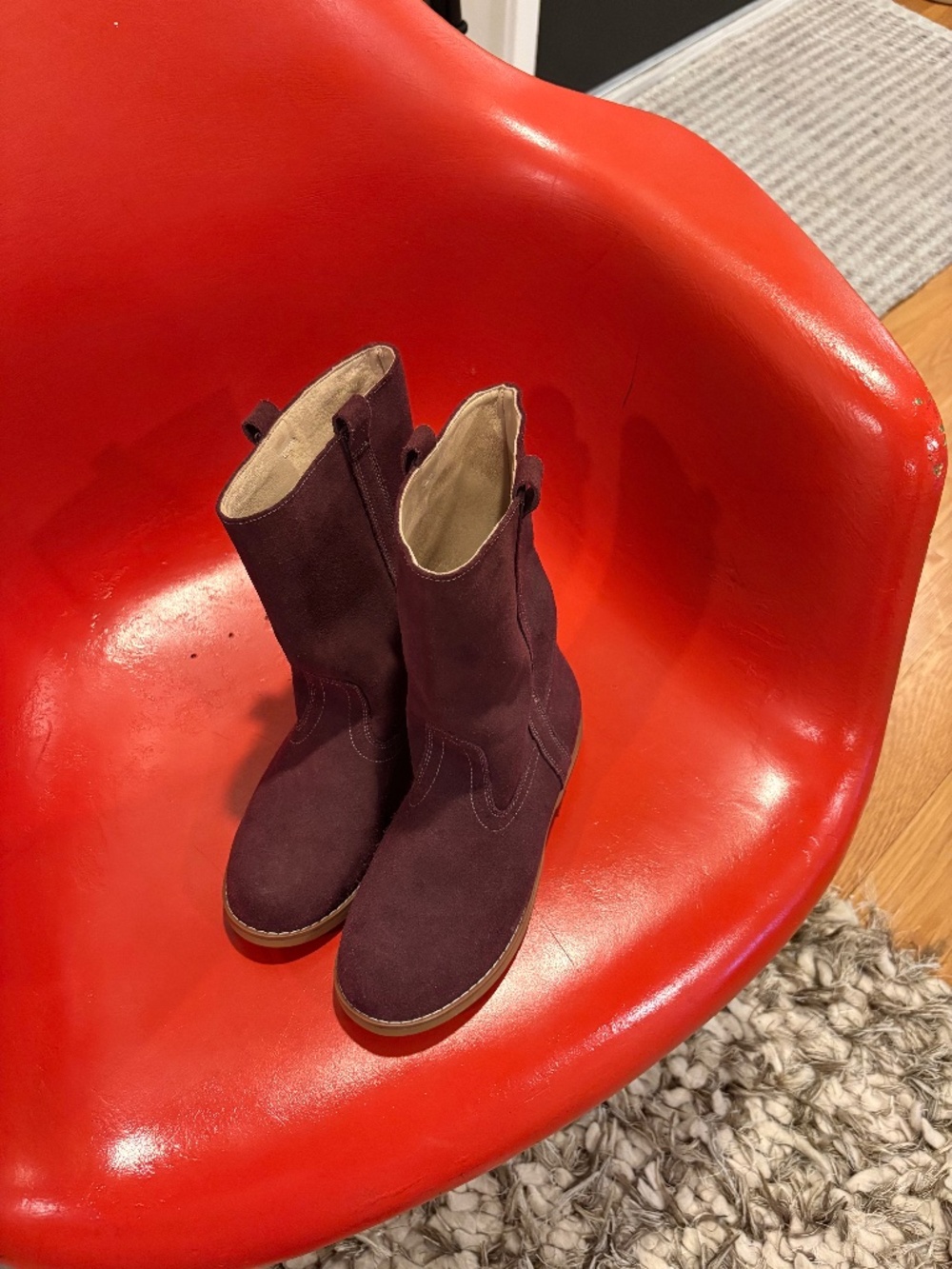Elephantito Maroon Suede Boots - Sz.4/EU35